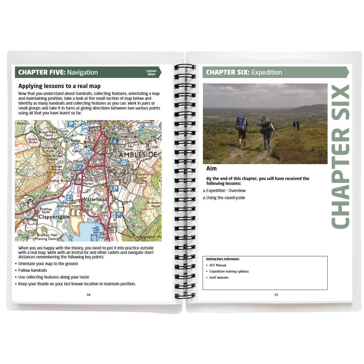 cadet basic training map and compass instruction page