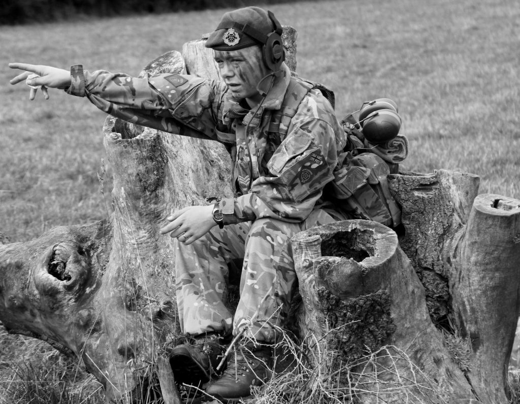 Cadets use radios to communicate