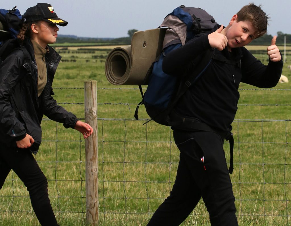 Cadets carry their own expedition kit