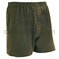 Military Boxer Shorts, 100% Cotton, Olive Green