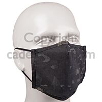 Black Camouflage washable facemask pliable nose wire