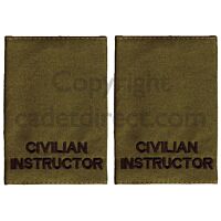 Air Cadet Plain Civilian Instructor Military Rank Slides, Olive Green