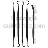 Gun Cleaning Pick and Brush Set, Black