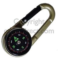 BCB 3 in 1 Carabiner, Compass & Thermometer, Green/Black