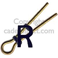 British Army Letter R, Black Metal, 10mm