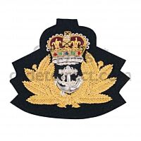 RN Officers Wire Embroidered Beret Badge Black