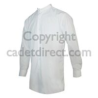 Forces White Collarless Mess Dress Tunic Shirt