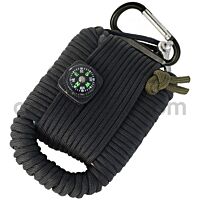 Mil-Tec Black Paracord Survival Kit