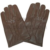 Leather Officers Gloves in Brown