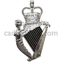 R IRISH Enamelled Cap Badge