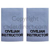 Plain Civilian Instructor Rank Slides, Wedgewood Blue