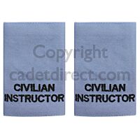 Plain Civilian Instructor Rank Slides, Wedgewood Blue