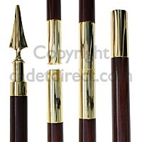 7 Foot Two Piece Flag Pole, Wood/Gold
