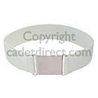 White Courlene Belt with MoD Plate & Catch, Chrome