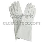 White Leather Gauntlet Gloves