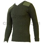 British Army Pull Over, Heavy, Olive Green, V Neck