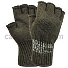 Olive Fingerless Knitted Gloves