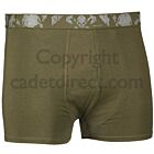 Boxer Shorts, Olive Green Skulls