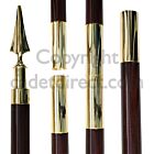 7 Foot Two Piece Flag Pole, Wood/Gold