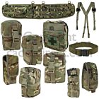 A collection of Genuine issue MTP pouches, hip pad, belt and yoke for a build your own webbing set.