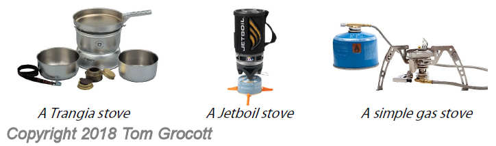 types of stove for air cadets