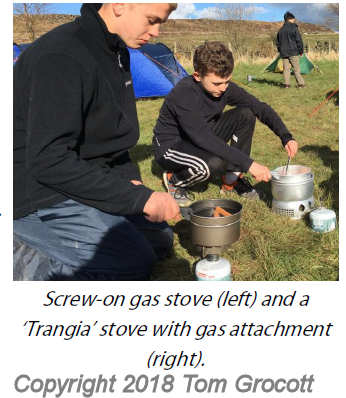 types of stove for air cadets
